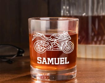 Personalisiertes Auto Foto Gravur Whiskyglas - Benutzerdefinierte 10 Unzen Weinglas mit Namen, Jahrestag Geburtstag Weihnachtsgeschenk für Männer, Vater, Freund