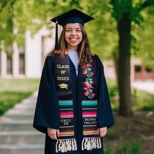 Customized Mexican Graduation Stole, Embroidery or Printed Options, Class of 2025 Grad Sash, Heritage College/University Celebration Gifts