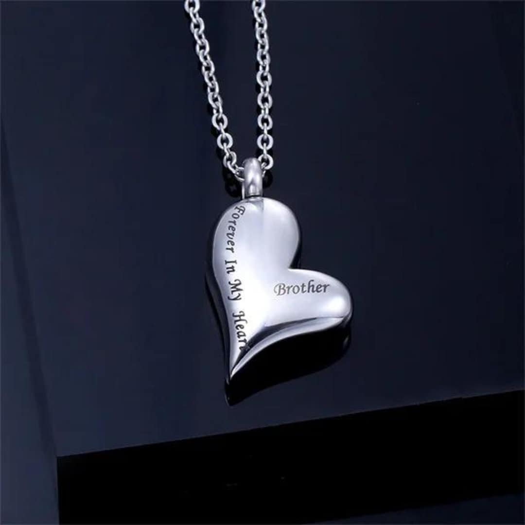 Heart Urn Necklace with Custom Engraving, Stainless Steel Eternal Love Pendant Necklace For Ashes, Engraved Heart Memorial Jewelry