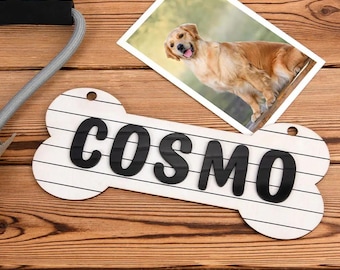 Custom Name Dog Bone Crate Sign/Dog Kennel/Dog House/Dog Room Sign, Personalized Dog Name Bone Sign, Custom Dog Owner Home Decor, Dog Gift
