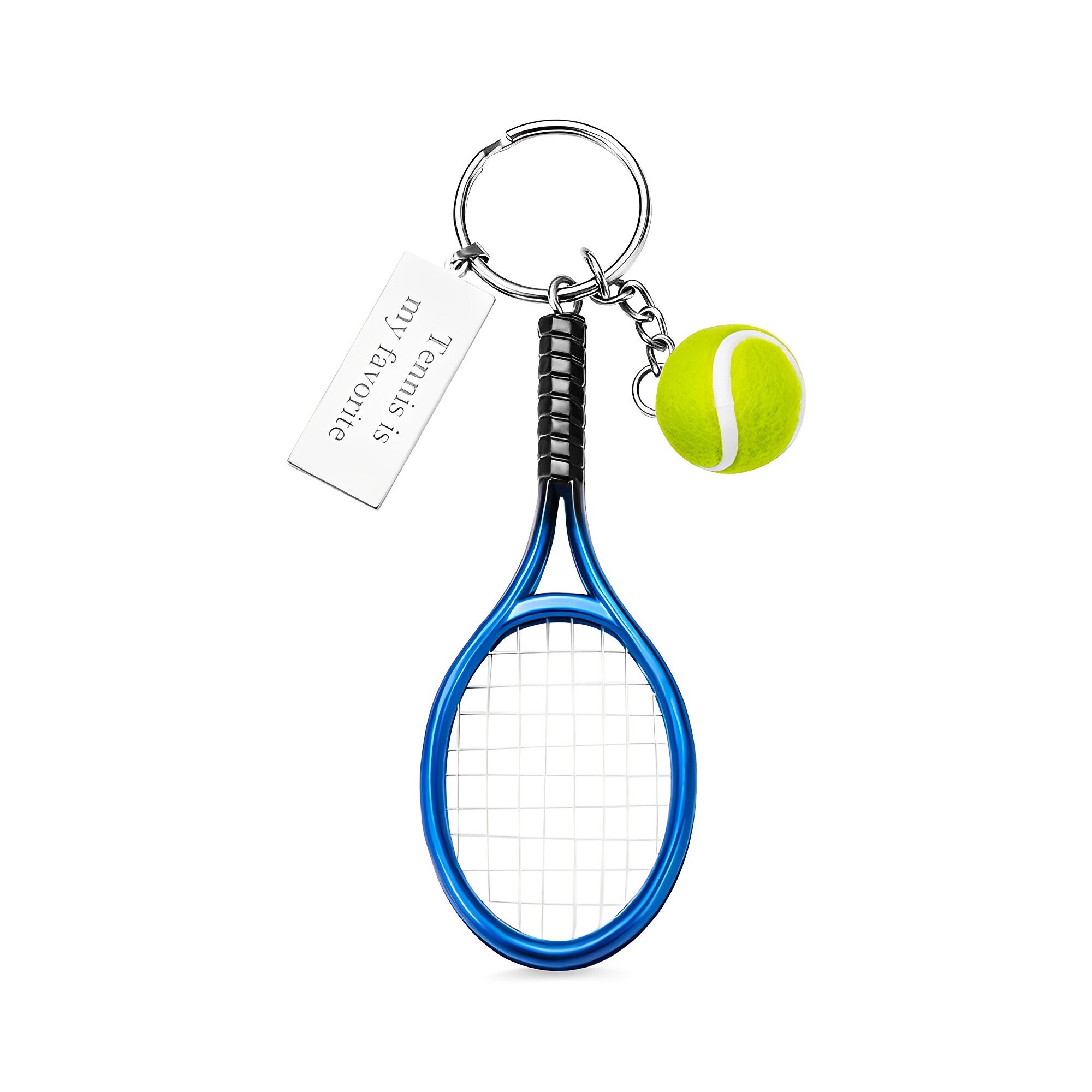 Porte-clés Raquette Tennis 2 Pièces | Alliage Zinc, Longueur 9,8 Cm | Cadeau Pour Amateur De Tennis | Couleurs Or Et Argent