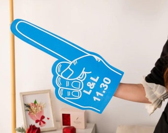 Custom Text Message Foam Finger, Giant Game Day Foam Finger with Custom Printed Message, Game Day/Event/Wedding Custom Foam Finger
