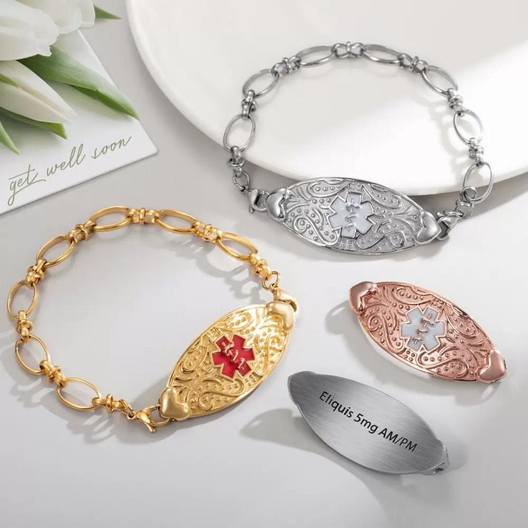 Custom Engraved Life Alert Bracelet Amazon Medical Bracelets For