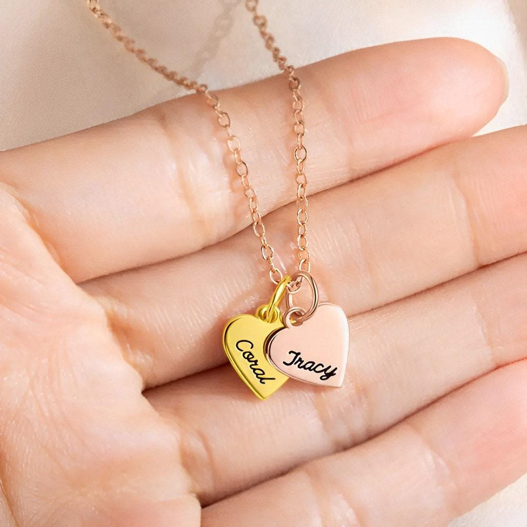 Collana Personalizzata Con 6 Nomi E Foto: Ciondolo Cuore/Tondo In Acciaio Inossidabile, Regalo Per Famiglia, Nonna, Madre (Lunghezza Catena 60 Cm)