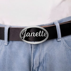 Customized Name Belt Buckle, Personalized Buckle for Belt, Stainless Steel Letters Belt Buckle, Oval & Rectangular Customizable Buckle