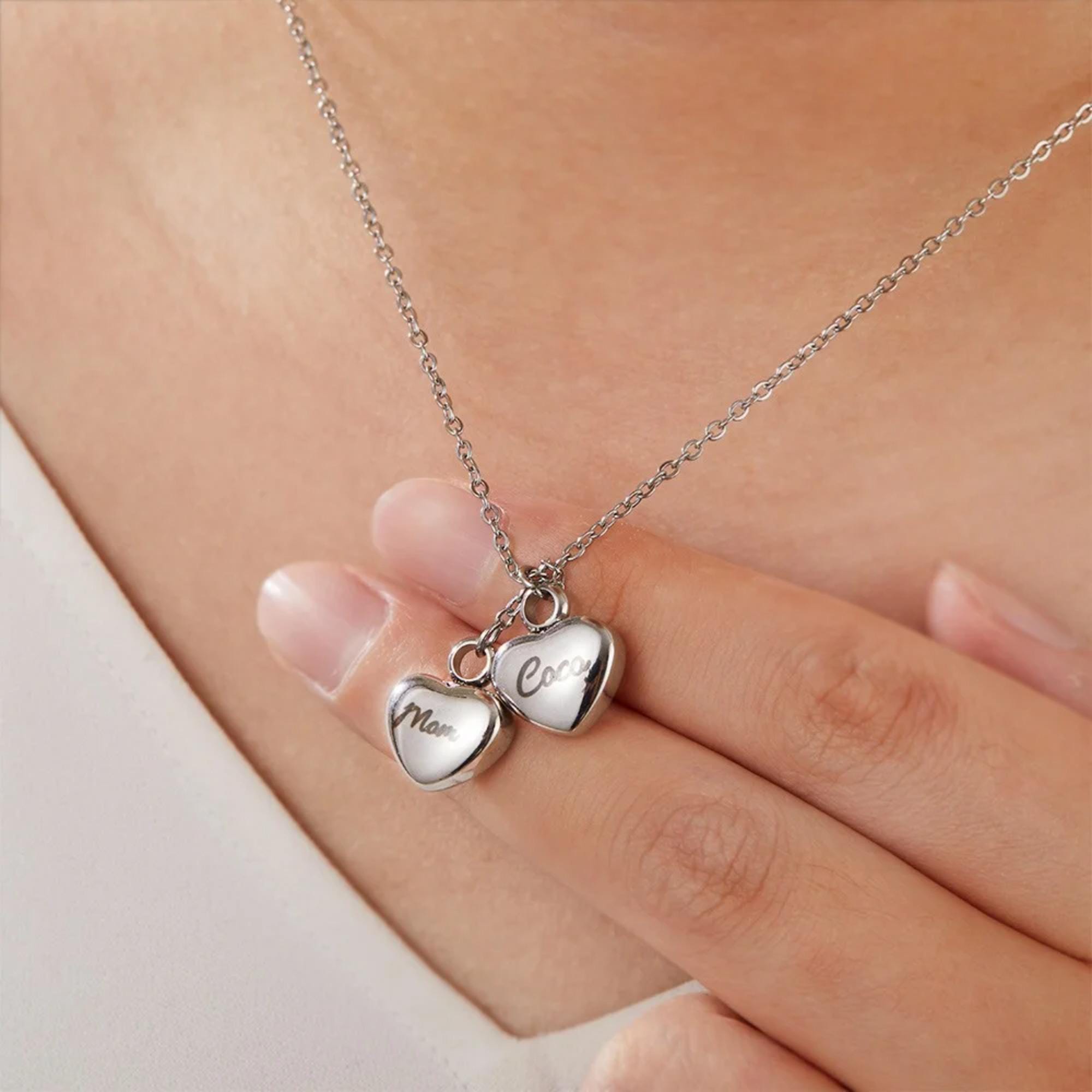 Memorial Heart Urn Necklace For Ashes - Stainless Steel Keepsake Pendant For Loved Ones Or Pets - View #14