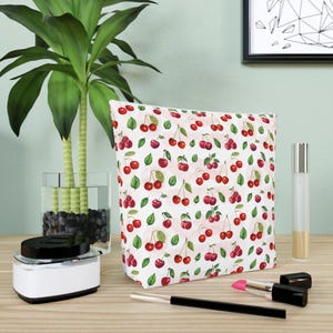 Cherry Print Cotton Cosmetic Bag | Cherries Makeup Travel Pouch | Spring/Summer Toiletry Bag | Perfect Cherry Lover Gift