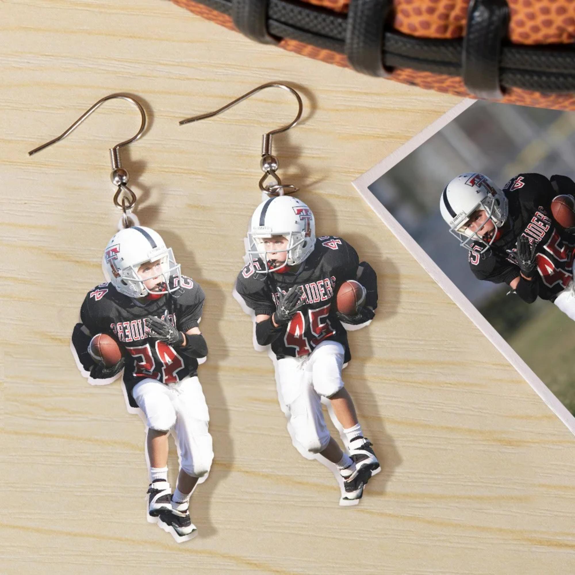 TIZURO Sports Theme Acrylic Dangle Earrings - Bowling Football Basketball Novelty Jewelry - View #9