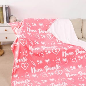 Personalized Nurse Blanket, Flannel Fleece Throw for RN LPN NP, Graduation & Appreciation Gift for Nurses, Medical Staff Cozy Gift