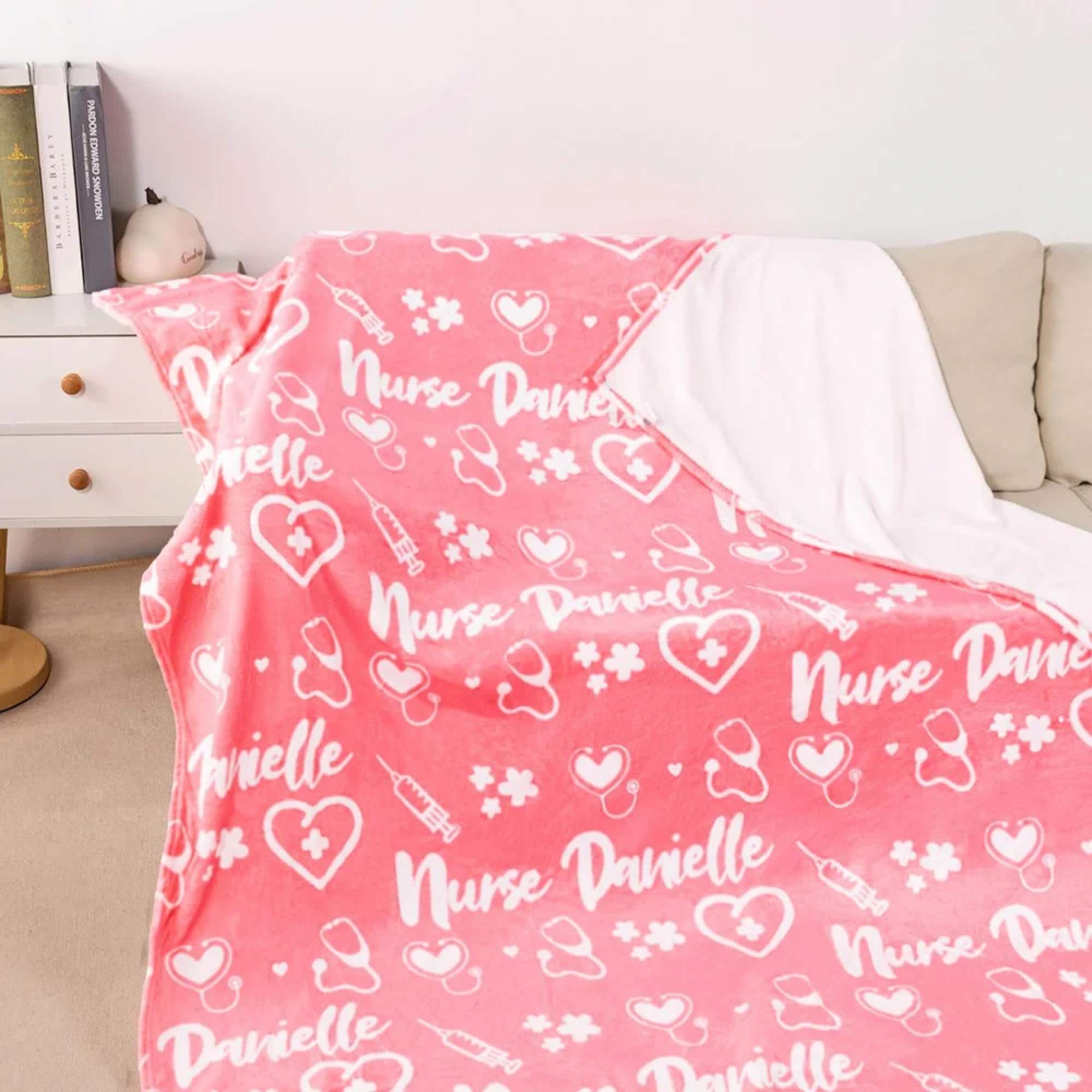 Krankenschwester Decke – 152x127cm, Fleece, Mit Motiv, Geschenk Für Pflegekräfte & Absolventen