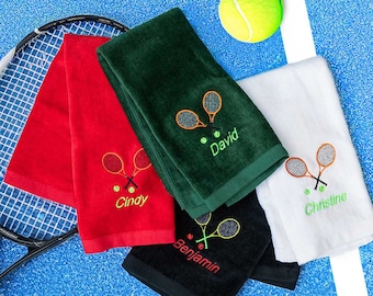 Aangepaste tennishanddoek met naam, cadeau voor tennissers, monogramhanddoek, gepersonaliseerde geschenken, sportzweethanddoek, speciaal voor tennisliefhebbers