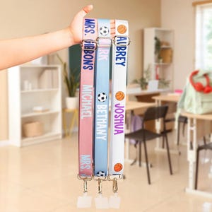 Personalized Colorful Crossbody Strap with Name & Cute Pattern, Adjustable Nylon Phone Strap, Travel Accessory Birthday Gift for Women Girls