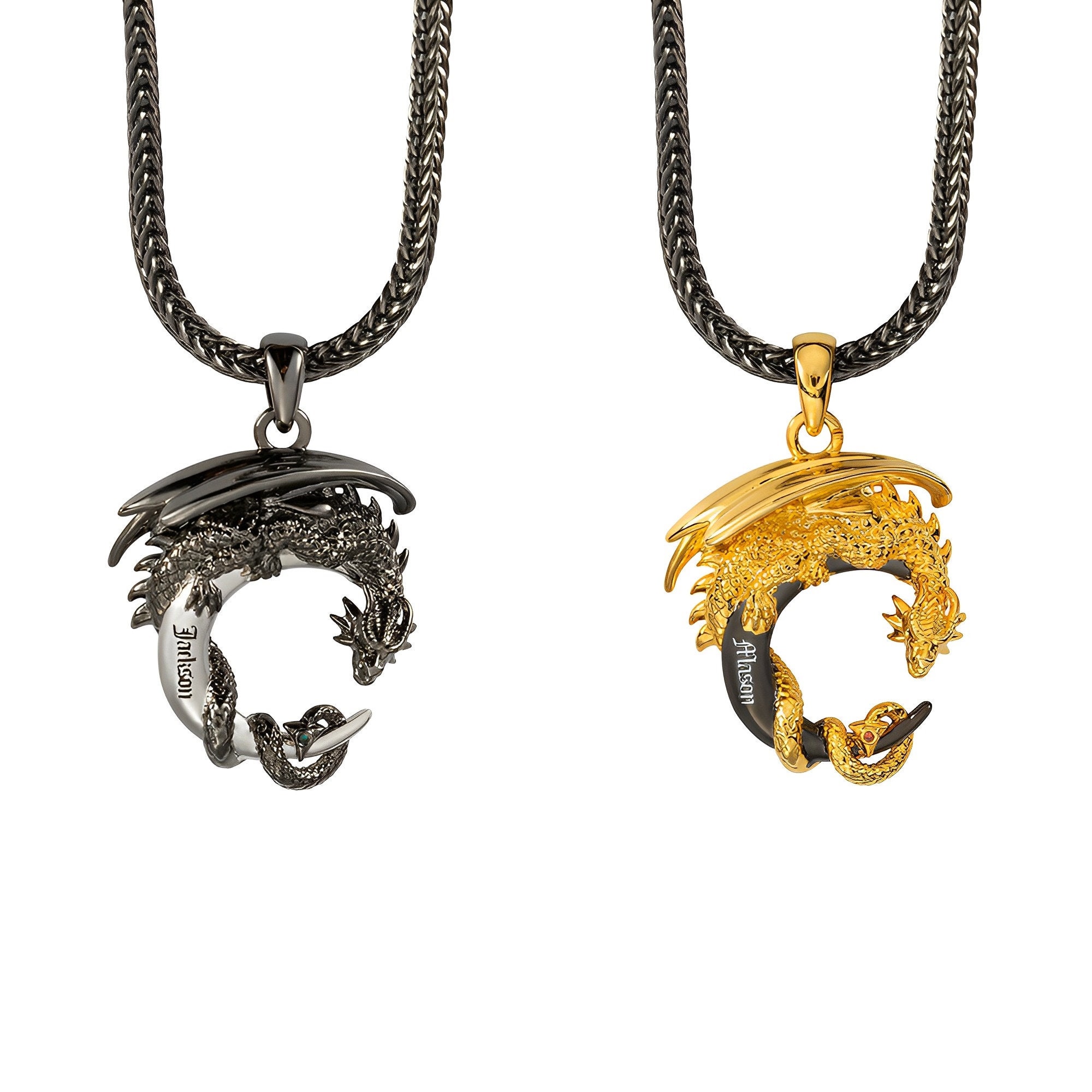 Collana In Argento 925 Con Drago E Quarzo Rosa, Ciondolo Drago Fatato, Regalo Per Amanti Dei Draghi, Donna