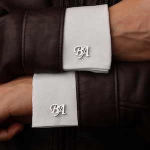 Custom Name or Initials Stainless Steel Cufflinks, Cute Personalized Menswear Accessories, Gift for Groom/Boyfriend/Husband/Dad/Uncle
