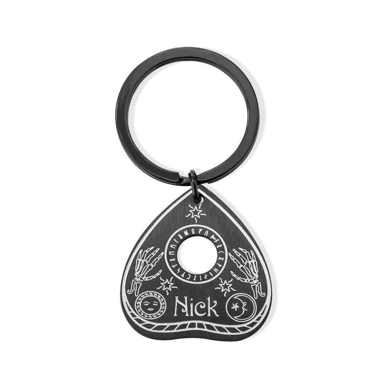 Pet ID Tag with Custom Name, Stainless Steel Ouija Planchette Pet/Cat Tag, Tiny Witchy Cat Collar Charm, Spiritual Cat Owner Gift image 7