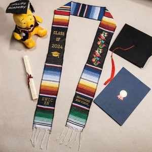 Customized Mexican Graduation Stole, Embroidery or Printed Options, Class of 2025 Grad Sash, Heritage College/University Celebration Gifts