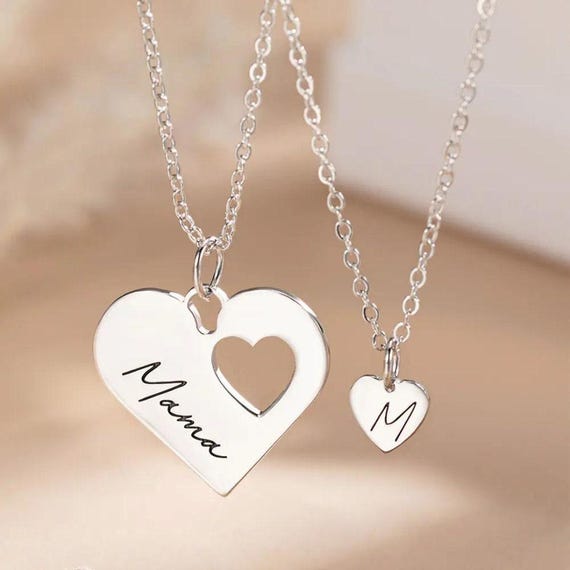 Collana Personalizzata Con Foto In Argento 925 – Ciondolo A Cuore Con Immagine Incisa, Regalo Per Lei, Festa Della Mamma
