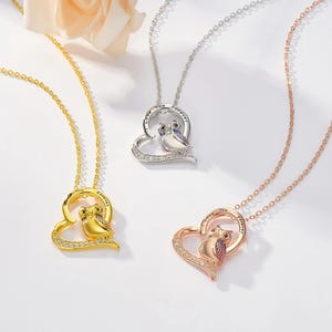 Personalized Engraved Owl Heart Necklace with Cubic Zirconia, Owl Lover Jewelry Gift, Nature Lover Personalized Necklace for Her