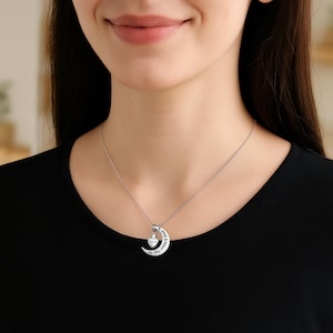 Personalized Urn Necklace for Ashes - Love You To the Moon & Back Memorial Jewelry Keepsake Gift, Mini Engraved Cremation Urn Jewelry