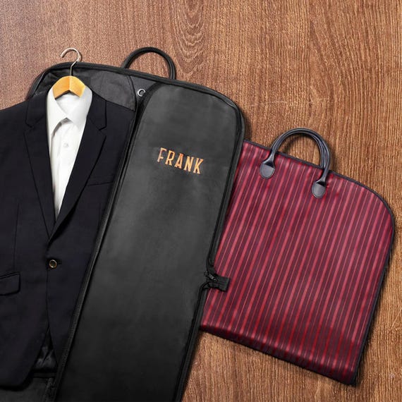 Custom Name Embroidered Suit Bag Waterproof Oxford Cloth Garment Bag With  Leather Handle, Travel Gift for Men, Groomsmen/father of Groom - Etsy