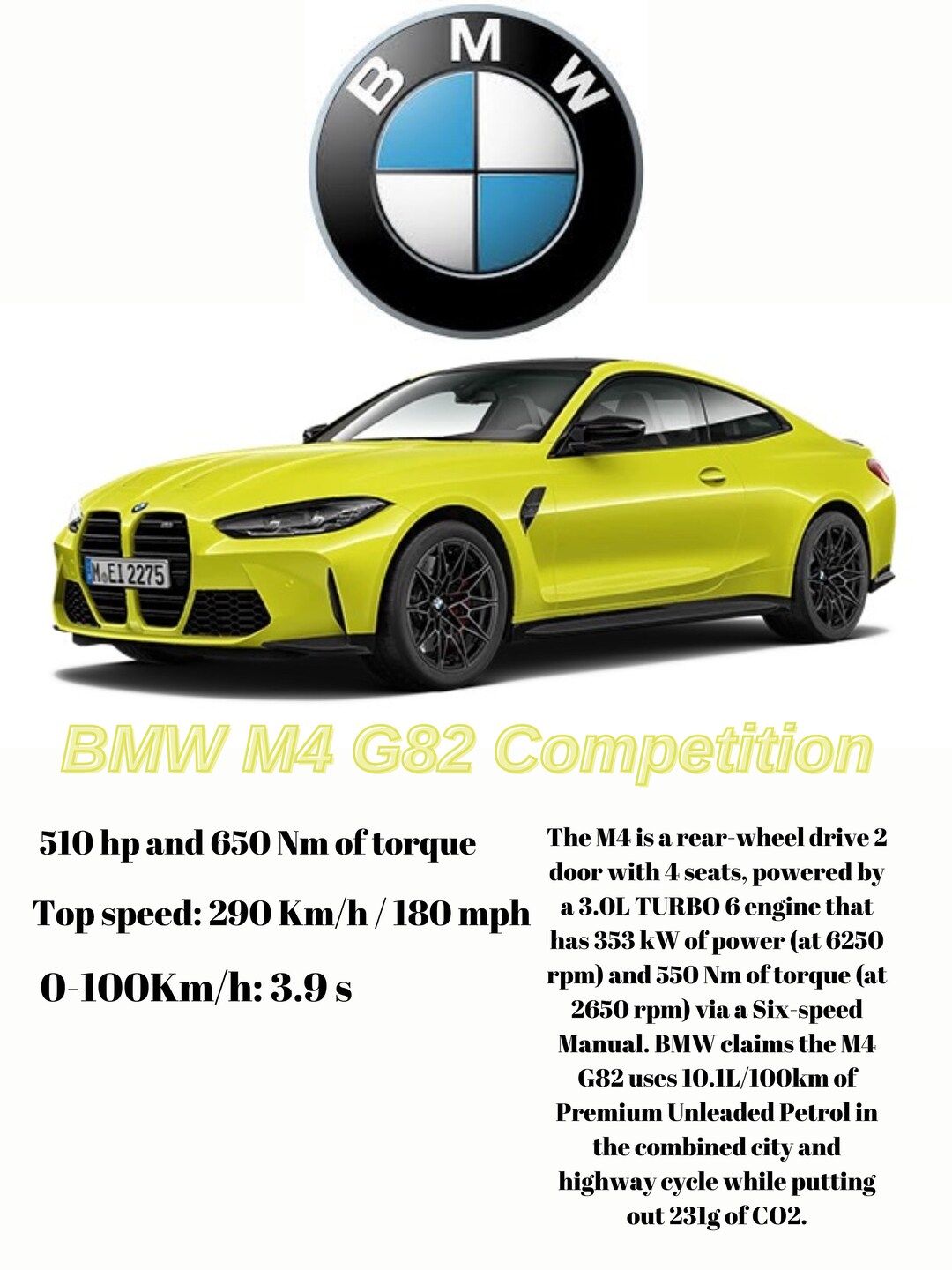 BMW M4 G82 Competition Poster - Etsy
