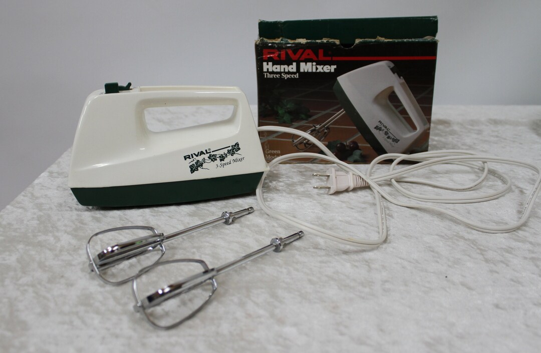 Rival Hand Mixer Three Speed Green and White Model 433 Vintage Etsy