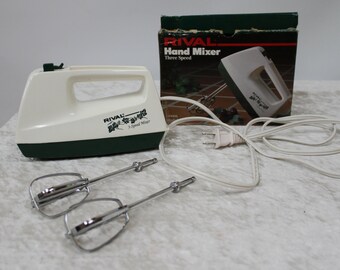 1950s Sunbeam Mixmaster Hand Mixer Turquoise Green 3-speed Blender Whip  WORKS!