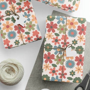 Floral Wrapping Paper Roll | Watercolor Art | Vintage Flower Wrapping Paper | Unique Gift Wrap | Wrapping Paper for Kids + Adults | Birthday