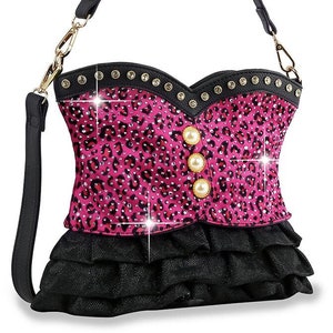 Bolso Hobo con diseño de chaleco color fucsia