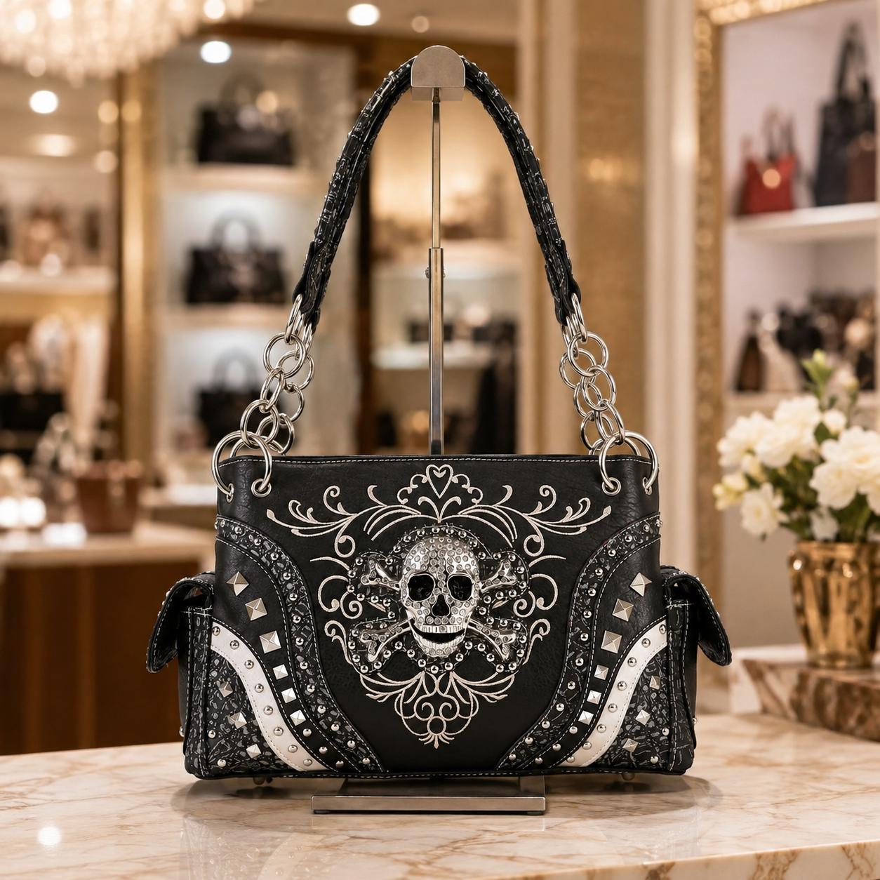 Skull Studded Purse - Etsy