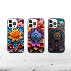 Mandala Phone Case Tpu Gel  for iPhone 15 Pro Max, 14 Plus, 13, 12, 11, XR, XS & Samsung S23, S22, A54, A53,Pixel 8, 7