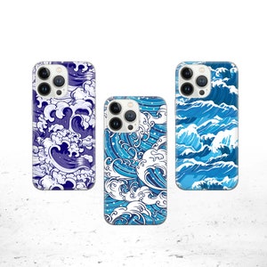 Ocean waves Phone Case Cover fit for iPhone 15 Pro Max, 14 Plus, 13, 12, 11, XR, XS & Samsung S23, S22, A54, A53,Pixel 8, 7