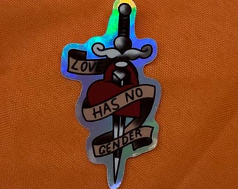 Love Has No Gender: holografische sticker