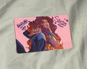 starfire and nightwing card print