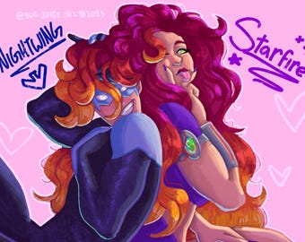 Nightwing and Starfire large print