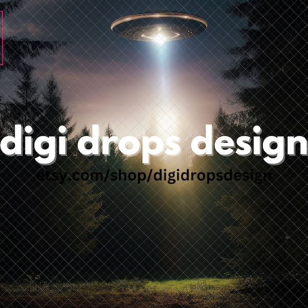 UFO Landing Digital Backdrop | Composite Digital Background | Sci-fi