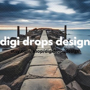 Beach Jetty Evening Digital Backdrop | Composite Digital Background | Summer