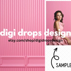 Pink Panel Wall Digital Backdrop | Composite Digital Background