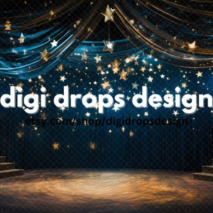 Starry Stage Digital Backdrop | Composite Digital Background