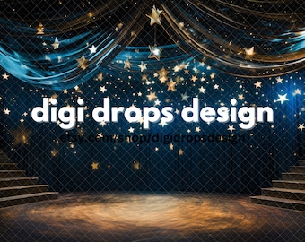 Starry Stage Digital Backdrop | Composite Digital Background