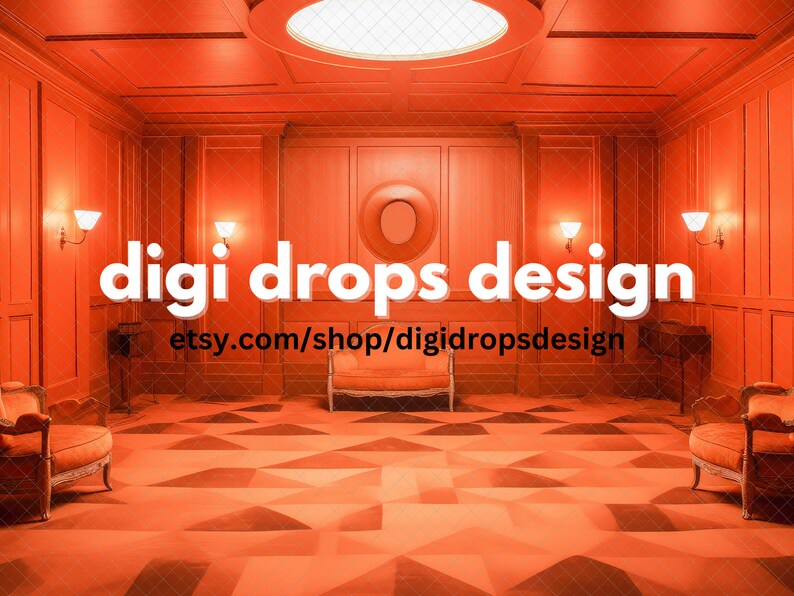 Orange Lobby Room Digital Backdrop | Composite Digital Background - Etsy