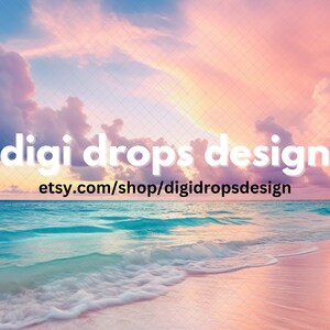 Beach Digital Backdrop | Composite Digital Background | Summer Pastel
