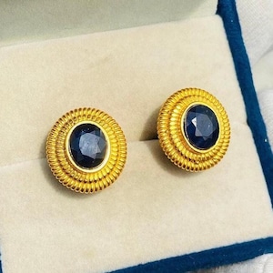 Sapphire Blue Cufflinks: 925 Sterling Silver, Groom Wedding Jewelry