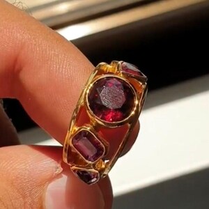 Lab Ruby Sterling Silver Ring: Vintage Style, July Birthstone