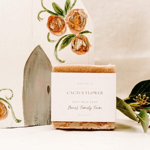 Cactus Flower Goat Milk Soap | Floral Soap | Soap for Her | Anniversary Gift | Calming Body Bar | Self Care | Made in Louisiana