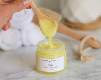 Turmeric Face Scrub | brightening sugar scrub with lemon | exfoliate and smooth skin | natural skincare for dark spots