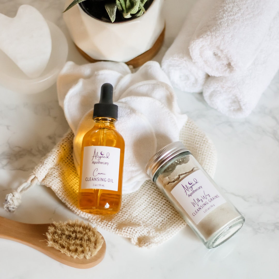 Organic Double Cleansing Face Kit Face Cleansing Oil Cleansing Grains