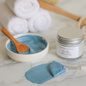 This Blue Spirulina Clay Mask will cleanse and detoxify your skin, while nourishing it with vitamins and minerals from coconut milk and blue spirulina