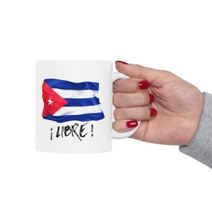 Custom coffee cup with beautiful design that cries out the freedom of Cuba. Perfect gift for any Cuban who wants to see his homeland so much