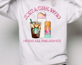 Drink Girlie PNG (Four Variations Available)-digital download - just a girl